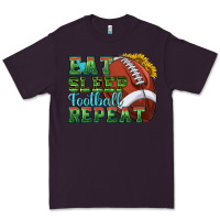 Plum eat sleep football repeat Premium Tee - texasbilliewilder