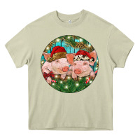 Mossy Christmas Pigs Heavy Core Tee - RanaPortraitStore