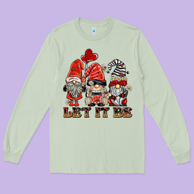 Let It Be Ladybug Gnomies Long Sleeve Tee Designed By Barkaloodesign