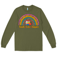 Army Green back to school rainbow teach love inspire Long Sleeve Tee - AdoDesignShop
