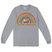 Heather Grey back to school rainbow teach love inspire Long Sleeve Tee - AdoDesignShop