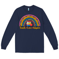 Back To School Rainbow Teach Love Inspire Long Sleeve Tee | Teevron