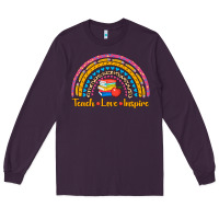Plum back to school rainbow teach love inspire Long Sleeve Tee - AdoDesignShop
