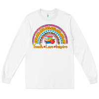 White back to school rainbow teach love inspire Long Sleeve Tee - AdoDesignShop