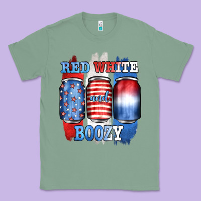 Red White And Boozy Classic Tee Designed By Jahusdesignshop
