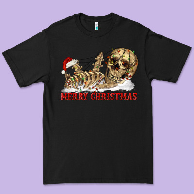 Premium Tee Merry christmas skeleton