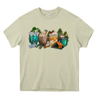 Mossy camping coffee cups Heavy Core Tee - texasbilliewilder