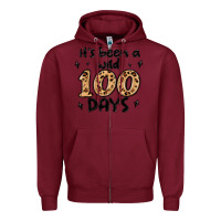 Burgundy its been a wild 100 days Zipper Hoodie - MaliasSmallBusiness