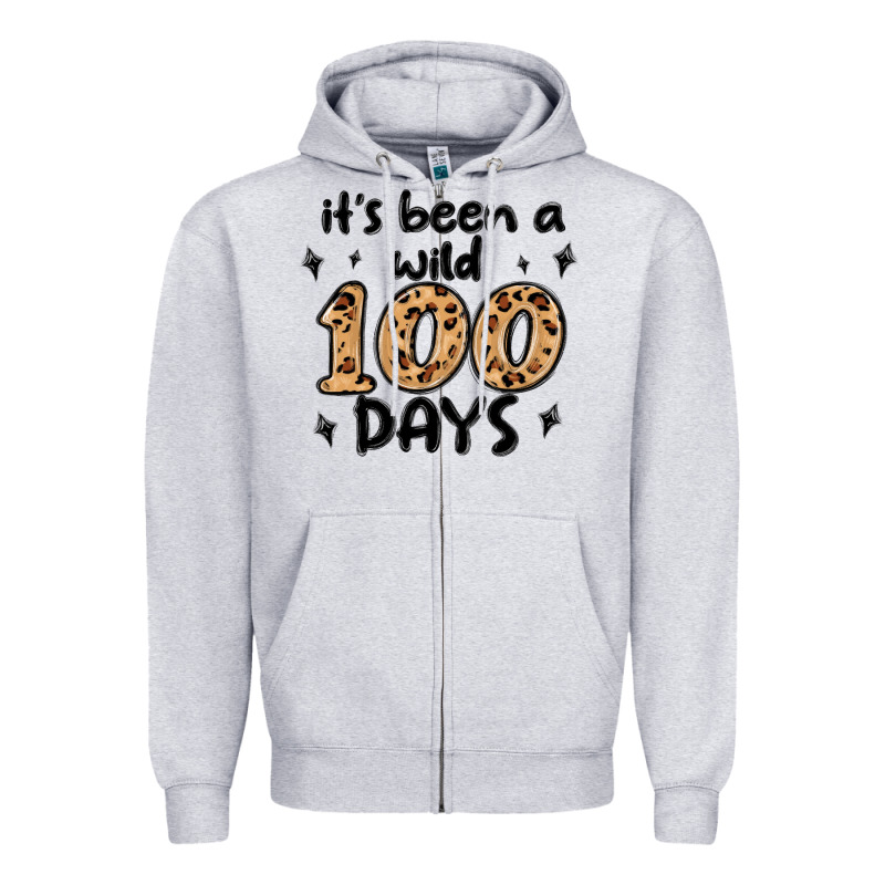Its Been A Wild 100 Days Zipper Hoodie by MaliasSmallBusiness | Teevron