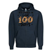 Navy its been a wild 100 days Zipper Hoodie - MaliasSmallBusiness