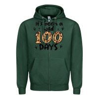 Sports Green its been a wild 100 days Zipper Hoodie - MaliasSmallBusiness