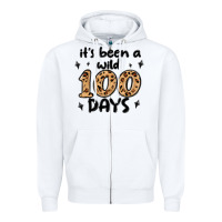 White its been a wild 100 days Zipper Hoodie - MaliasSmallBusiness