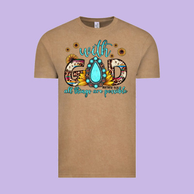 With God All Things Are Possible Matthew 19 26 Vintage Tee Designed By Jahusdesignshop