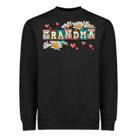 Black daisy grandma Heavyweight Sweatshirt - AdoDesignShop