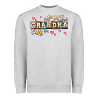 Heather Grey daisy grandma Heavyweight Sweatshirt - AdoDesignShop