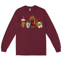 Burgundy lady of guadalupe coffee Long Sleeve Tee - Jasminsmagicworld