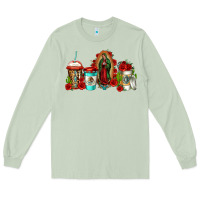 Matcha lady of guadalupe coffee Long Sleeve Tee - Jasminsmagicworld