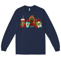 Navy lady of guadalupe coffee Long Sleeve Tee - Jasminsmagicworld