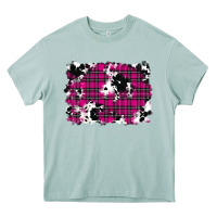 Arona Pink Christmas Plaid Cowhide Pattern Background Heavy Core Tee - RanaPortraitStore