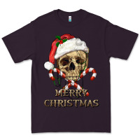 Plum merry christmas skull Premium Tee - RanaPortraitStore