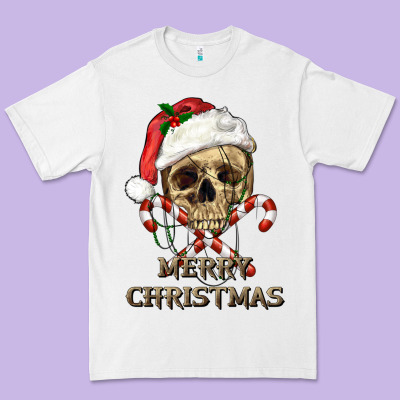 Premium Tee merry christmas skull
