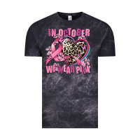 Cloud Black western leopard  in october we wear pink heart Vintage Tee - AdoDesignShop