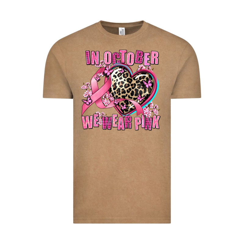 Western Leopard  In October We Wear Pink Heart Vintage Tee by AdoDesignShop | Teevron