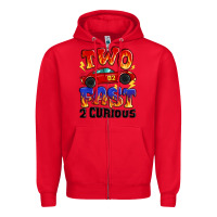 Red two fast two curious boys birthday racing car Zipper Hoodie - MaliasSmallBusiness
