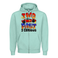 Seafoam two fast two curious boys birthday racing car Zipper Hoodie - MaliasSmallBusiness
