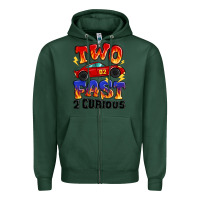 Sports Green two fast two curious boys birthday racing car Zipper Hoodie - MaliasSmallBusiness