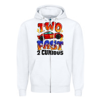 White two fast two curious boys birthday racing car Zipper Hoodie - MaliasSmallBusiness