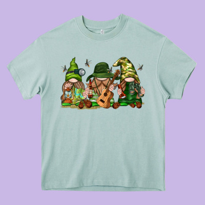 Camping Gnomies Heavy Core Tee Designed By Texasbilliewilder