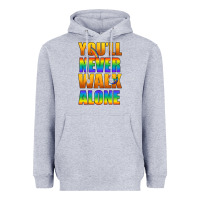 Heather Grey Lgbtq You'll Never Walk Alone With Peace Heavyweight Hoodie - BundleAndBundleShop