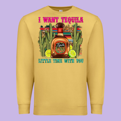 I Want Tequila Little Time With You Premium Sweatshirt Designed By Lillyallendesigns