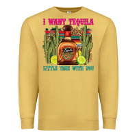Antique Gold i want tequila little time with you Premium Sweatshirt - LillyAllenDesigns