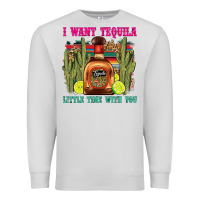 Dove Grey i want tequila little time with you Premium Sweatshirt - LillyAllenDesigns