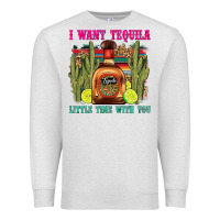 Oatmeal Heather i want tequila little time with you Premium Sweatshirt - LillyAllenDesigns