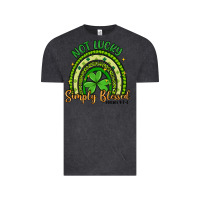 Vintage Black not lucky simply blessed rainbow Vintage Tee - Artiststas