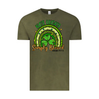 Vintage Olive not lucky simply blessed rainbow Vintage Tee - Artiststas