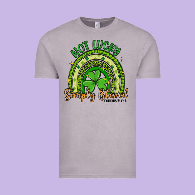 Not Lucky Simply Blessed Rainbow Vintage Tee Designed By Artiststas