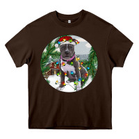 Chocolate Brown Pitbull And Farm Heavy Core Tee - RanaPortraitStore