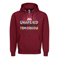Burgundy unafraid i know who holds tomorrow Zipper Hoodie - MaliasSmallBusiness
