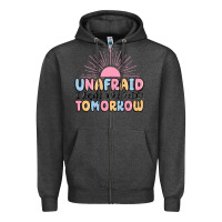 Charcoal Heather unafraid i know who holds tomorrow Zipper Hoodie - MaliasSmallBusiness