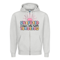 Dove Grey unafraid i know who holds tomorrow Zipper Hoodie - MaliasSmallBusiness