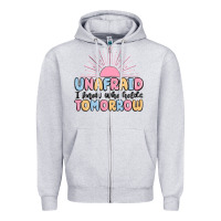 Heather Grey unafraid i know who holds tomorrow Zipper Hoodie - MaliasSmallBusiness