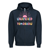 Navy unafraid i know who holds tomorrow Zipper Hoodie - MaliasSmallBusiness