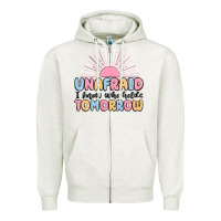 Oatmeal Heather unafraid i know who holds tomorrow Zipper Hoodie - MaliasSmallBusiness