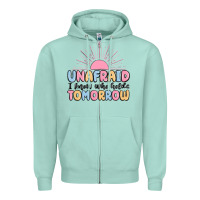 Seafoam unafraid i know who holds tomorrow Zipper Hoodie - MaliasSmallBusiness