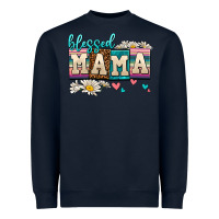 Navy daisy blessed mama Heavyweight Sweatshirt - AdoDesignShop
