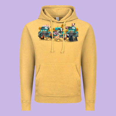 Western Farm Trucks Farm Animals Vintage Hoodie Designed By Fadigitalartstudio